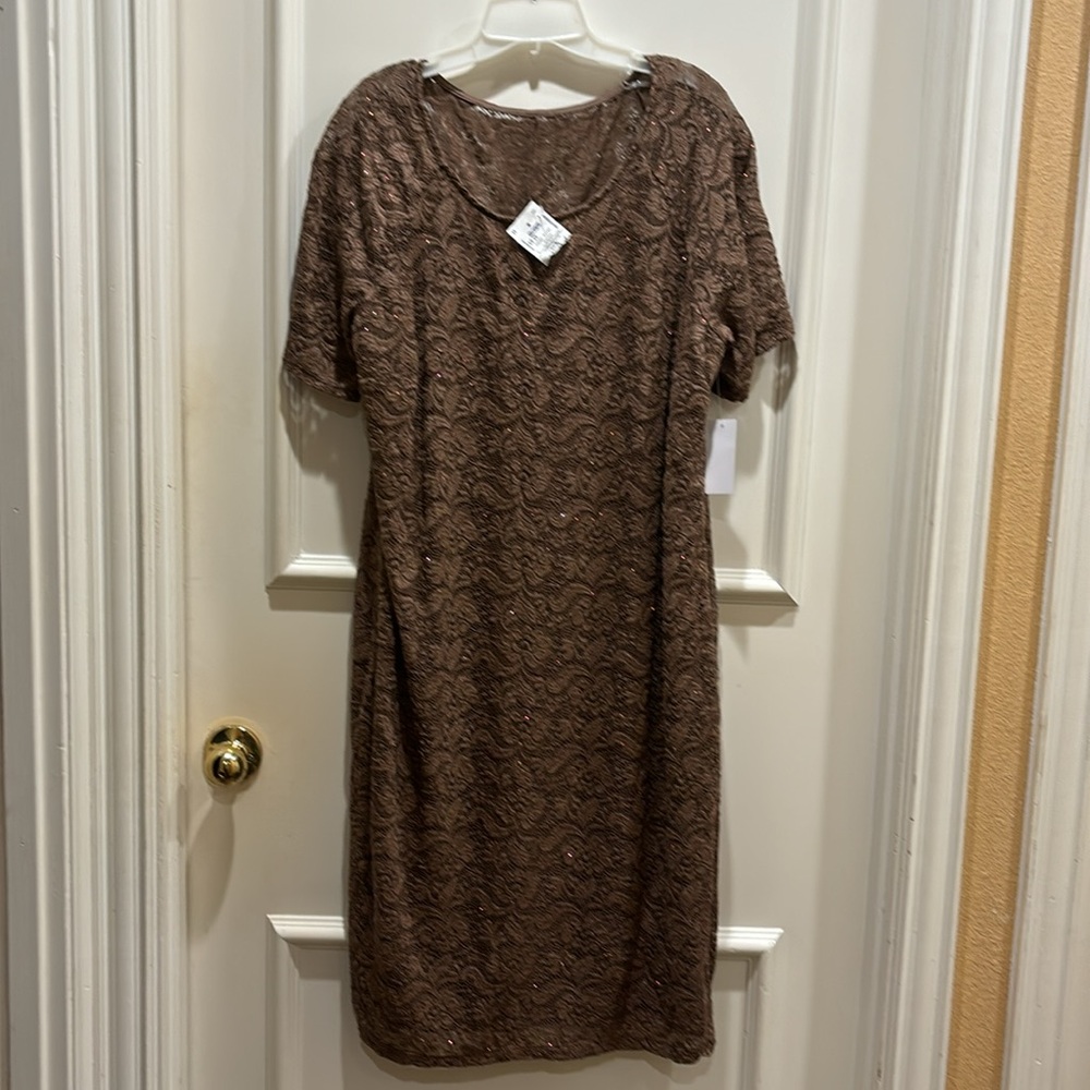 New with tag Dress size (2-X) color brown very stretch Shane